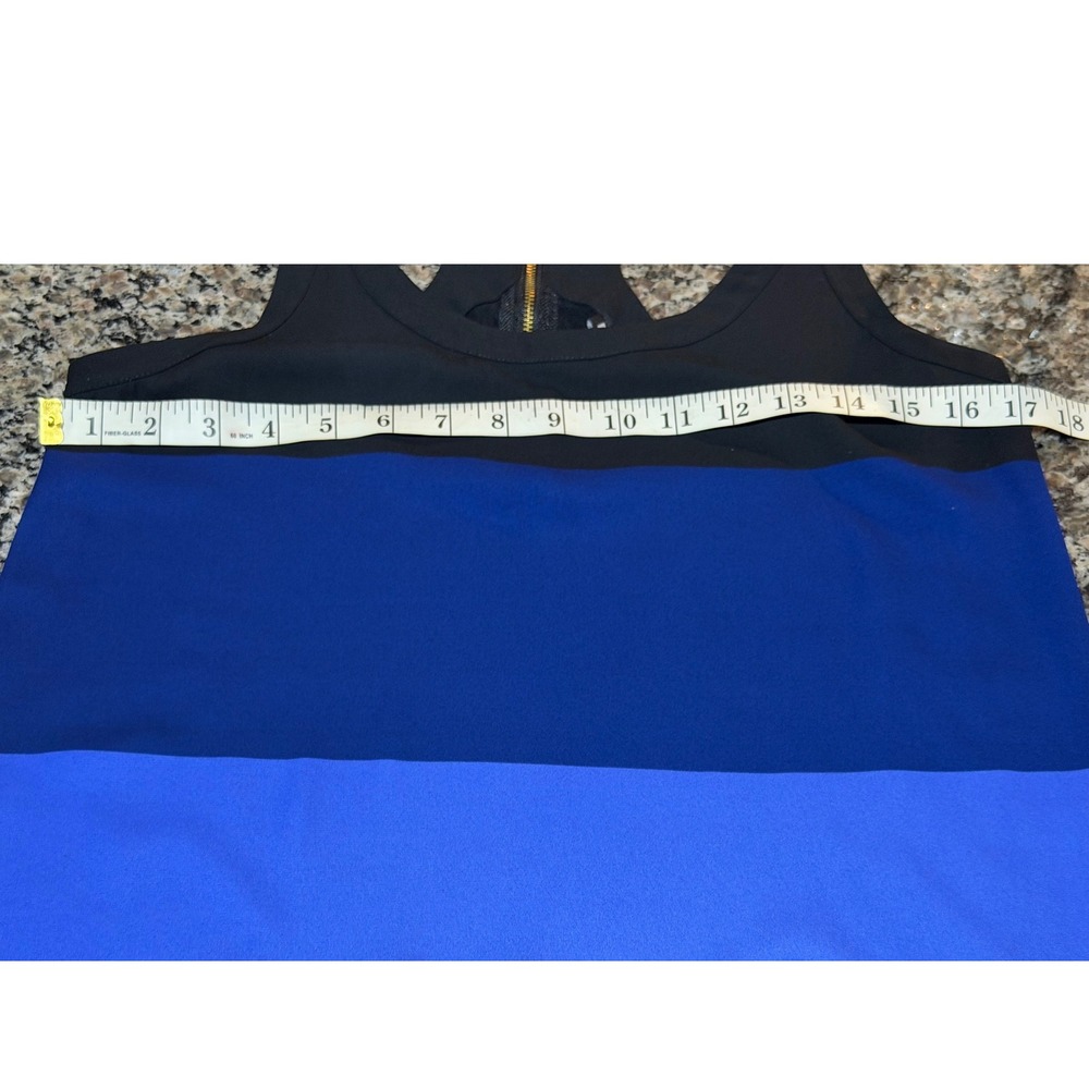 Express Colorblock Racerback Tank Top Blue Black White Gold Zipper Size M - Picture 4 of 6